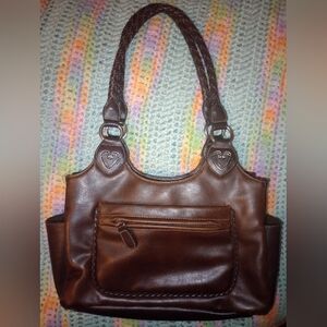 Vintage 90s Brighton Chocolate Leather Handbag